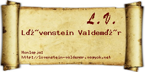 Lövenstein Valdemár névjegykártya